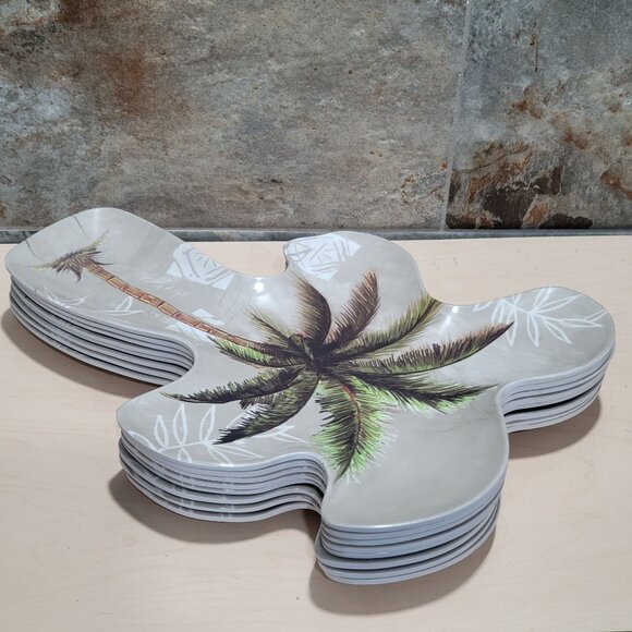 Vintage Palm Tree Serving Tray Set of 8 - Picture 6 of 11